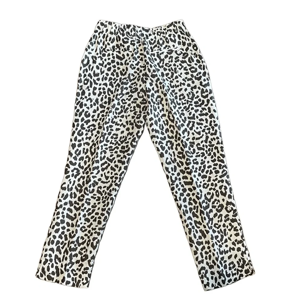 NWOT J. Crew Animal Print Cheetah Linen Blend Cropped Pants Sz 6T